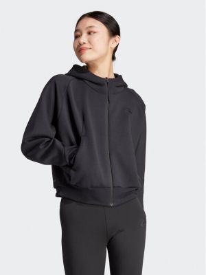 Mikina s kapucí relaxed fit Adidas černá