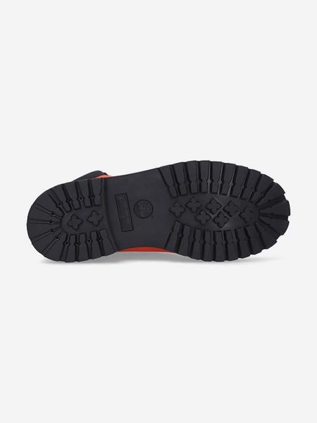 Semišové kotníkové boty na podpatku na plochém podpatku Timberland oranžové