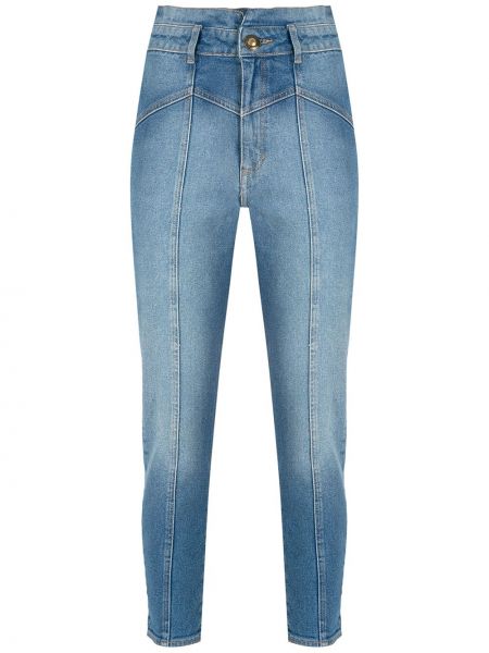 Bavlněné skinny džíny s vysokým pasem s páskem Nk - modrá