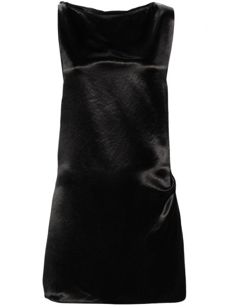 Saténové koktejlové šaty Jean Paul Gaultier černé