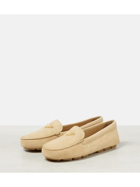 Seemisnahksed loafer-kingad Prada beež