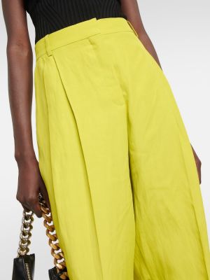 Pantalones rectos de lino Stella Mccartney amarillo