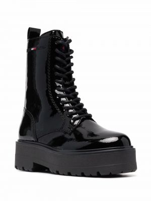 Nėriniuotos auliniai batai su raišteliais Tommy Jeans juoda