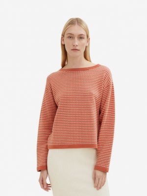 Pamut pulóver Tom Tailor - narancsszínű