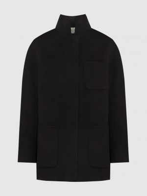 Черное шерстяное пальто Toteme