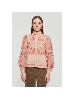 Haftowana bluzka Antik Batik różowa