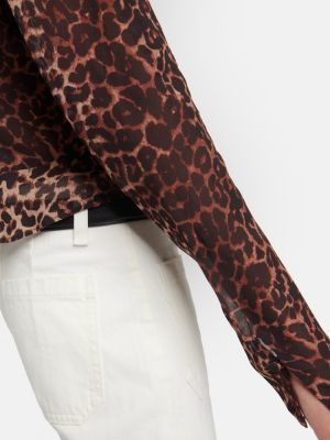 Bluse mit print mit leopardenmuster Rixo braun