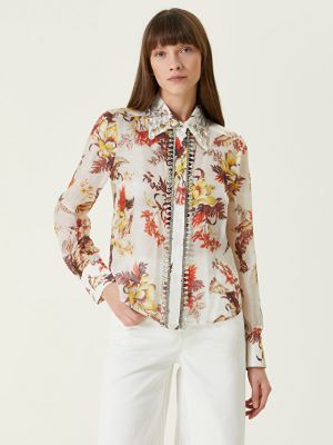 Льняная рубашка в цветочек с принтом Zimmermann
