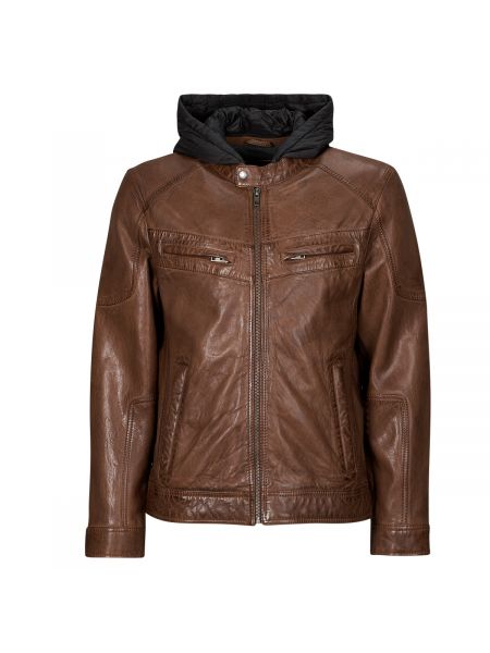 Najlonska kožna jakna s kapuljačom Oakwood smeđa