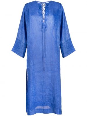 Lanena haljina s čipkom Bambah plava