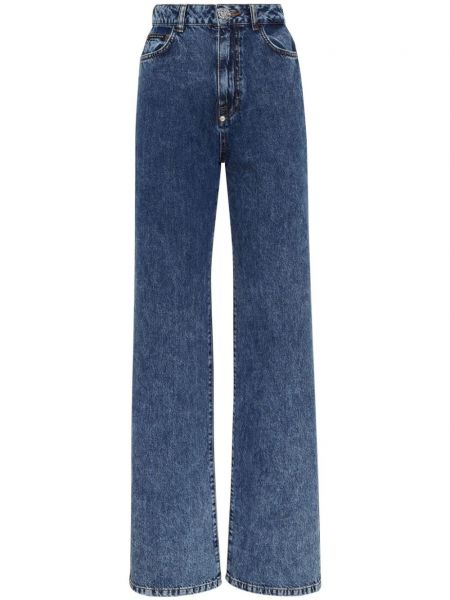 Proste jeansy z wysoką talią Philipp Plein niebieskie