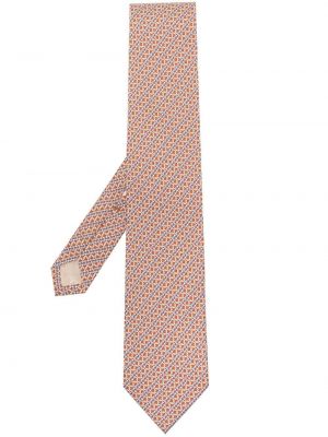 Šilkinis kaklaraištis Ferragamo oranžinė