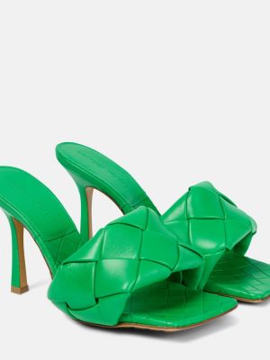 Kožne sandale Bottega Veneta zelena