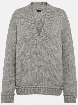 Пуловер от алпака вълна Tom Ford сиво