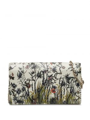 Mustriline lilleline pidulikud kott Christian Dior valge