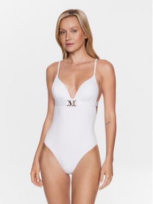 Jednodílné plavky Max Mara Beachwear bílé