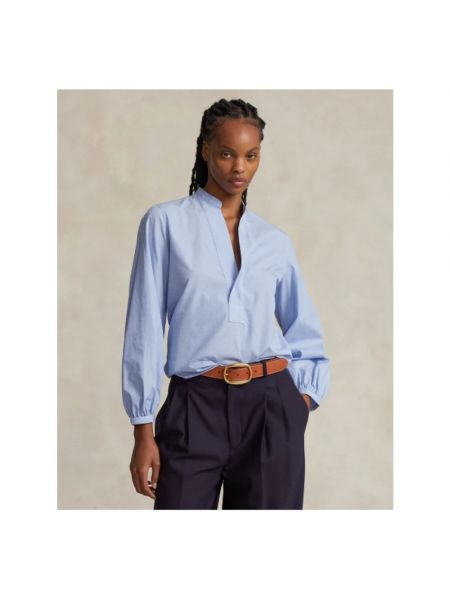 Blusa de algodón Polo Ralph Lauren azul