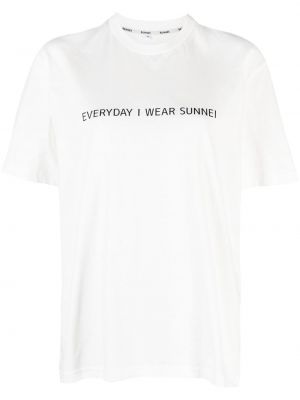 Bavlněné tričko s potiskem Sunnei bílé