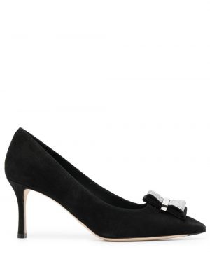 Krystaller bue pumps Salvatore Ferragamo svart