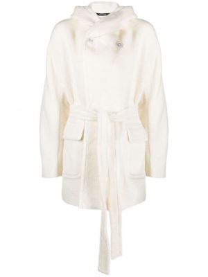 Μάλλινο παλτό Tagliatore λευκό