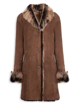 Пальто Wolfie Furs коричневое