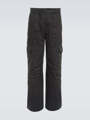 Bavlněné cargo kalhoty Acne Studios šedé