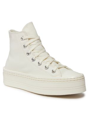 Sneakers με πλατφόρμα με μοτίβο αστέρια Converse Chuck Taylor All Star μπεζ