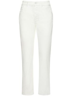 Bavlněné straight fit džíny Off-white bílé