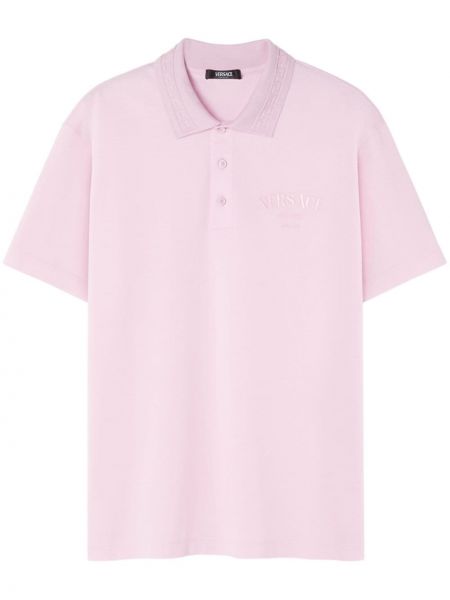 Siuvinėtas polo marškinėliai Versace rožinė