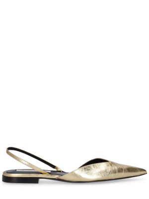 Usnjene nizki čevlji z odprtimi petami Victoria Beckham zlata