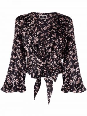 Trykt floral slå bluse Elisabetta Franchi svart