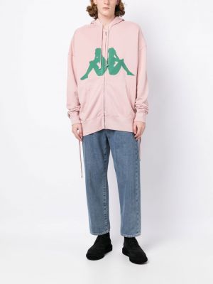 Kapučdžemperis ar rāvējslēdzēju ar apdruku Faith Connexion rozā