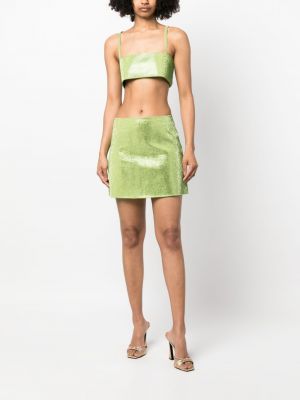 Hedvábné mini sukně Nué zelené