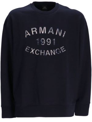 Pamut melegítő felső Armani Exchange kék