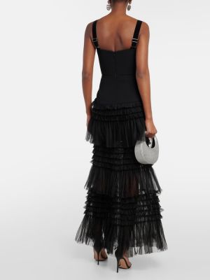 Μάξι φόρεμα από τούλι Rebecca Vallance μαύρο