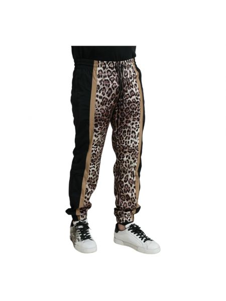 Pantalones de chándal con estampado leopardo Dolce & Gabbana marrón