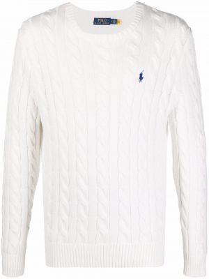Памучен памучен пуловер с принт Polo Ralph Lauren бяло