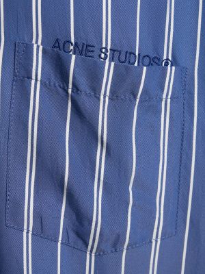 Pruhovaná viskózová košeľa Acne Studios modrá