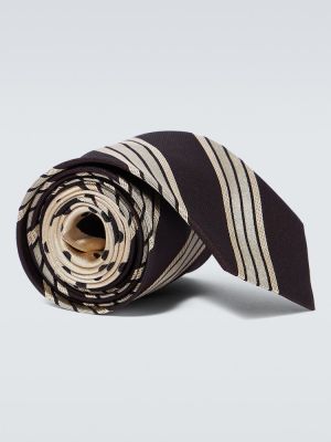 Puntíkatá pruhovaná hedvábná kravata Dries Van Noten