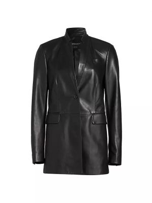 Кожаная куртка Brandon Maxwell черная