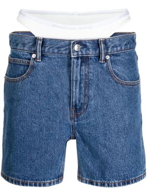 Kratke jeans hlače z nizkim pasom Alexander Wang modra