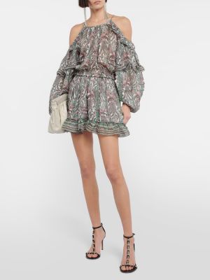 Mustriline puuvillased siidist kleit Isabel Marant