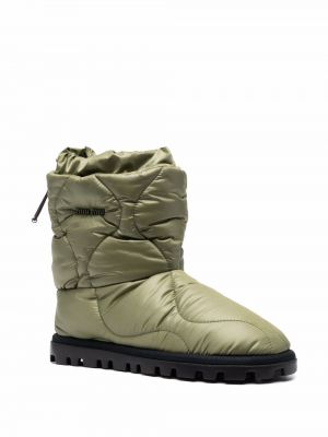 Pikowane ankle boots Miu Miu zielone