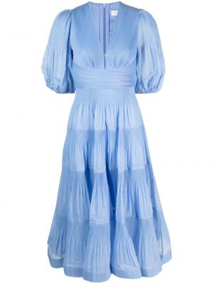 Niebieska sukienka midi plisowana Zimmermann