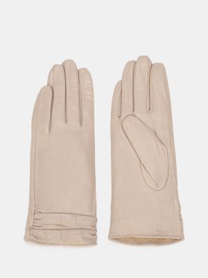 Кожаные перчатки Orsa бежевые
