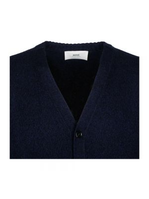 Cárdigan de lana de cachemir con estampado de cachemira Ami Paris azul