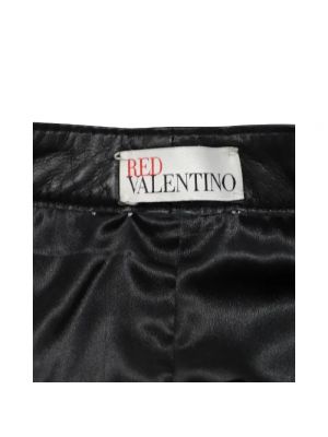 Pantalones cortos de cuero Valentino Vintage negro