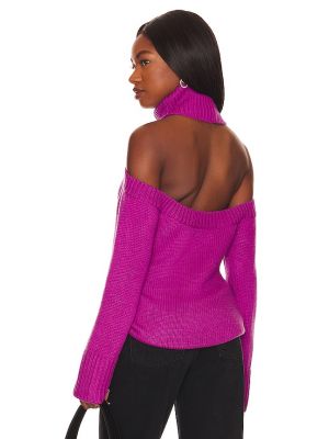 Lovers and Friends Turin Backless Turtleneck Pullover in Purple. Size XXS, S, M, L, XL.