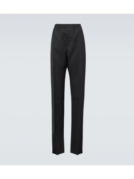Vlněné rovné kalhoty Givenchy šedé