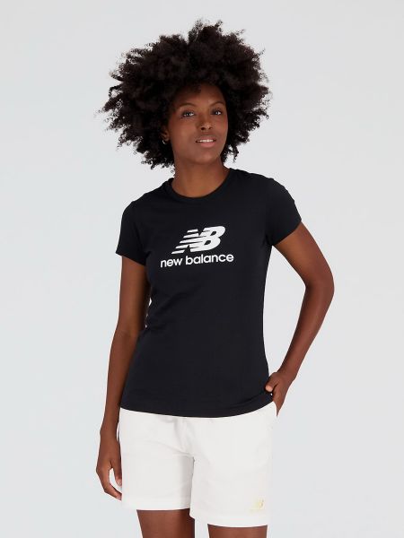 Хлопковая футболка New Balance черная